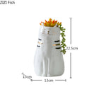 GobekUsa Cat Vase Porcelain Kitten Ornaments Flowerpot Handicrafts Home Decoration