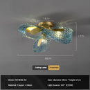 GobekUsa Luxe Copper Leaf LED Ceiling Chandelier for Home, Bedroom, and Dining Room