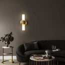 GobekUsa Gold Brass Acrylic Wall Lamp with G9 Bulb for Bathroom and Bedroom Lighting