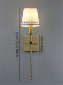 GobekUsa Industrial White Wall Lamp with Textile Shade for Bathroom, Mirror & Bar