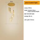 GobekUsa Crystal Lustre Pendant Lights with Dimmable LED, Adjustable Cable - Gold Chrome Steel
