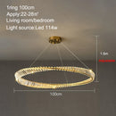 GobekUsa Crystal Ring Ceiling Lamp - Modern Luxury LED Chandelier for Master Bedroom & Living Room