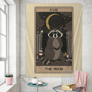 GobekUsa Cute Raccoon Tarot Card Tapestries: Boho Mystery Art for Hippie Home Decor