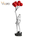 GobekUsa Banksy Girl Balloon Sculpture Figure for Modern Interior Decor