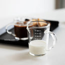 GobekUsa Espresso Glass Cup with Wooden Handle & Measuring Cup Milk Latte Jug