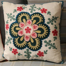 GobekUsa Ethnic Flower Elephant Pillowcase, Hand-Embroidered Boho Cushion Cover
