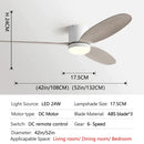 GobekUsa Black DC Ceiling Fan Light with Remote Control and LED Chandelier