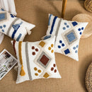 GobekUsa Boho Loop Tufted Tassel Pillow Cover - Ethnic Embroidered Decorative Cushion