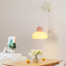 GobekUsa Iron Nordic LED Wall Light with Pull Chain Switch, Adjustable Glass Bedside Lamp