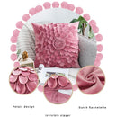 GobekUsa 3D Velvet Flower Pillow Covers in Yellow Beige 45x45cm