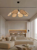 GobekUsa Leaf Grid Handmade Rattan Screen Chandelier for Modern Living Room and Bedroom
