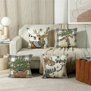 GobekUsa Christmas Letter Print Linen Throw Pillow Cover for Holiday Home Decoration