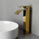 GobekUsa Gold Bathroom Faucet: Brass Rose Gold Basin Waterfall Mixer Tap