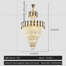 GobekUsa Crystal Chandelier Light: Villa Living Room Luxury Loft Spiral Staircase Long Chandelier