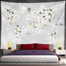 GobekUsa Cartoon Animals Map Tapestry Wall Hanging for Cute Children's Room Decor