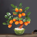 GobekUsa Jade Kumquat Tangerine Tree Bonsai: Handmade Chinese Decor Ornaments
