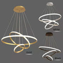 GobekUsa Luminous Circle Pendant Chandelier - Modern LED Lighting Fixture, 4 Colors