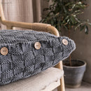 GobekUsa Knit Pillow Cover Nordic Style Button Open Grey Ivory Coffee