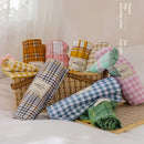 GobekUsa Japanese Grid Print Bedding Set for All Seasons, Queen/King Size Quilt Cover