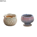 GobekUsa Lotus Flower Ceramic Vase: Small Plant Pots for Table Decoration and Room Aesthetic