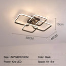 GobekUsa LED Ceiling Light 4 Rings 78W Square for Living Room Bedroom Bar