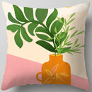 GobekUsa Blue Flower Leaves Pattern Pillowcase - Nordic Style Living Room Cushion Cover