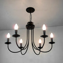GobekUsa Black Curved Arm LED Chandelier: Classic Wrought Iron Candle Lighting Fixture