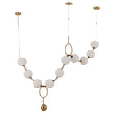 GobekUsa Golden Necklace Chandelier Luxury Ceiling Light for Staircase and Dining Room