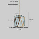 GobekUsa Blue Glass LED Pendant Light Fixture Modern Nordic Wire Hanging Lamp