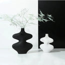 GobekUsa Geometric Ceramic Vase Set Black White Crafts Home Decor Flower Arrangement