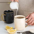 GobekUsa Nordic Gold Rim Mug Set - Light Luxury Ceramic Coffee Cups with Handle