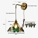 GobekUsa LED Butterfly Glass Wall Lamp Sconce with Pull Chain Switch