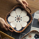 GobekUsa Japanese Ceramic Baking Bowl with Handle for Microwave Oven and Noodle - 1PCS