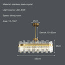 GobekUsa Crystal Ceiling Chandelier: Nordic Light Luxury Round Villa Pendant for Living & Dining Rooms