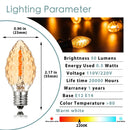 GobekUsa Diamond Chandelier LED Light Bulbs 7W C7 Candelabra Base Decor Edison Bulb