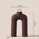 GobekUsa Geometric Ceramic Vase: Hollowed-out Letters Flower Arrangement Home Decor