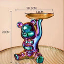 GobekUsa Bear Doll Storage Tray Piggy Bank Snacks Makeup Key Holder Home Decor Accessory