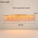 GobekUsa Gold Chain Chandelier with Remote Control - Modern LED Pendant Light for Home Décor