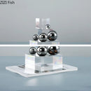GobekUsa Crystal Ladder Silver Ball Desk Ornament Geometric Block Room Decor