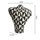 GobekUsa Geometric Diamond Ceramic Vase for Home Decoration and Flower Arrangement