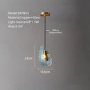 GobekUsa Blue Peacock Leaf Glass Designer Chandeliers Lighting