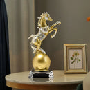 GobekUsa Golden Horse Sculptures: Home & Office Decor Ornaments