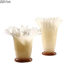 GobekUsa Lotus Leaf Edge Glass Vase: Table Flower Arrangement Room Decor Aesthetic