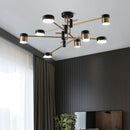 GobekUsa Black Branch LED Chandelier: Modern Nordic Design for Living Room, Bedroom, Dining Room