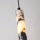 Black Natural Stone Cylinder Pendant Light