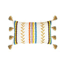 GobekUsa Bohemian Cotton Embroidery Cushion Cover with Tassel for Home Decoration