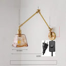 GobekUsa Ceramic Copper LED Wall Lamp with Adjustable Long Arm Swing