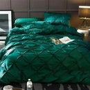 GobekUsa Chiffon Flower Design Duvet Cover Set with Pillow Cases - Soft Polyester Bedding