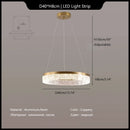 GobekUsa Crystal Chandelier Circular Pendant Light for Modern French Style Dining-Table Decor