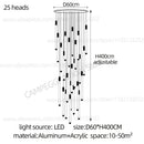 GobekUsa Golden Tube Chandelier: Modern Designer LED Staircase Light for Nordic Loft Apartment